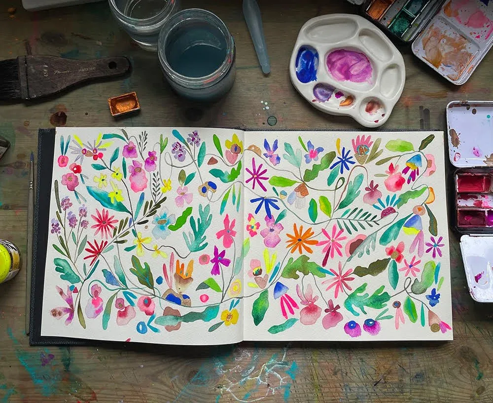Acuarela creativa: color, técnicas mixtas y composición