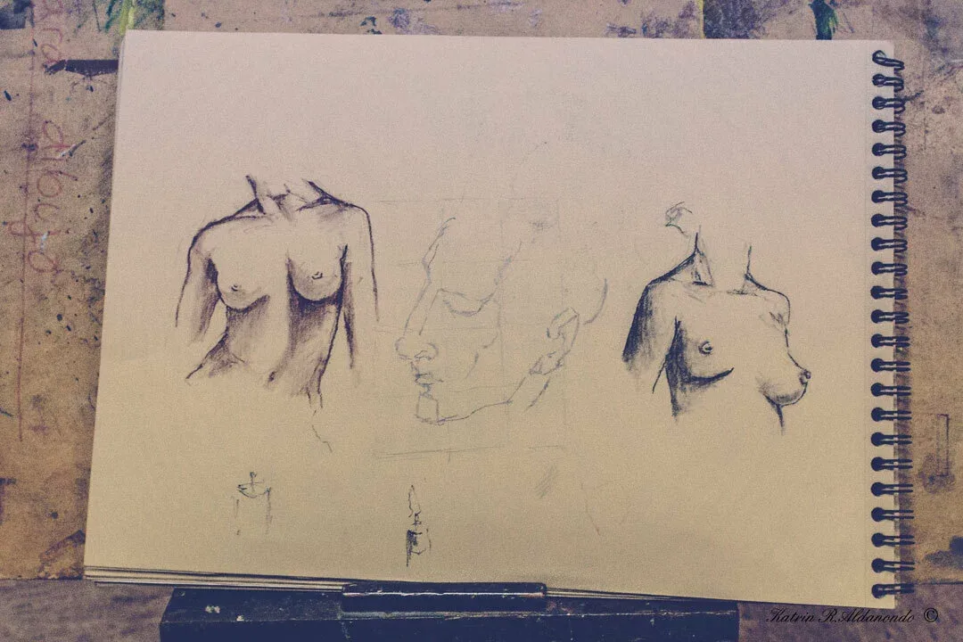 Dibujo con modelo desnudo femenino (socios)