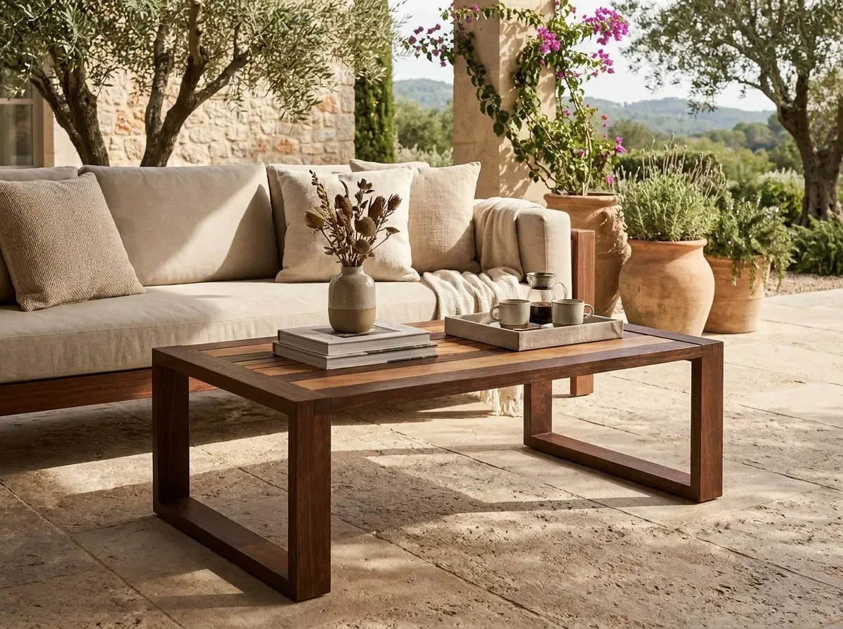 Proyecto guiado: mesa de café de exterior «Trama»