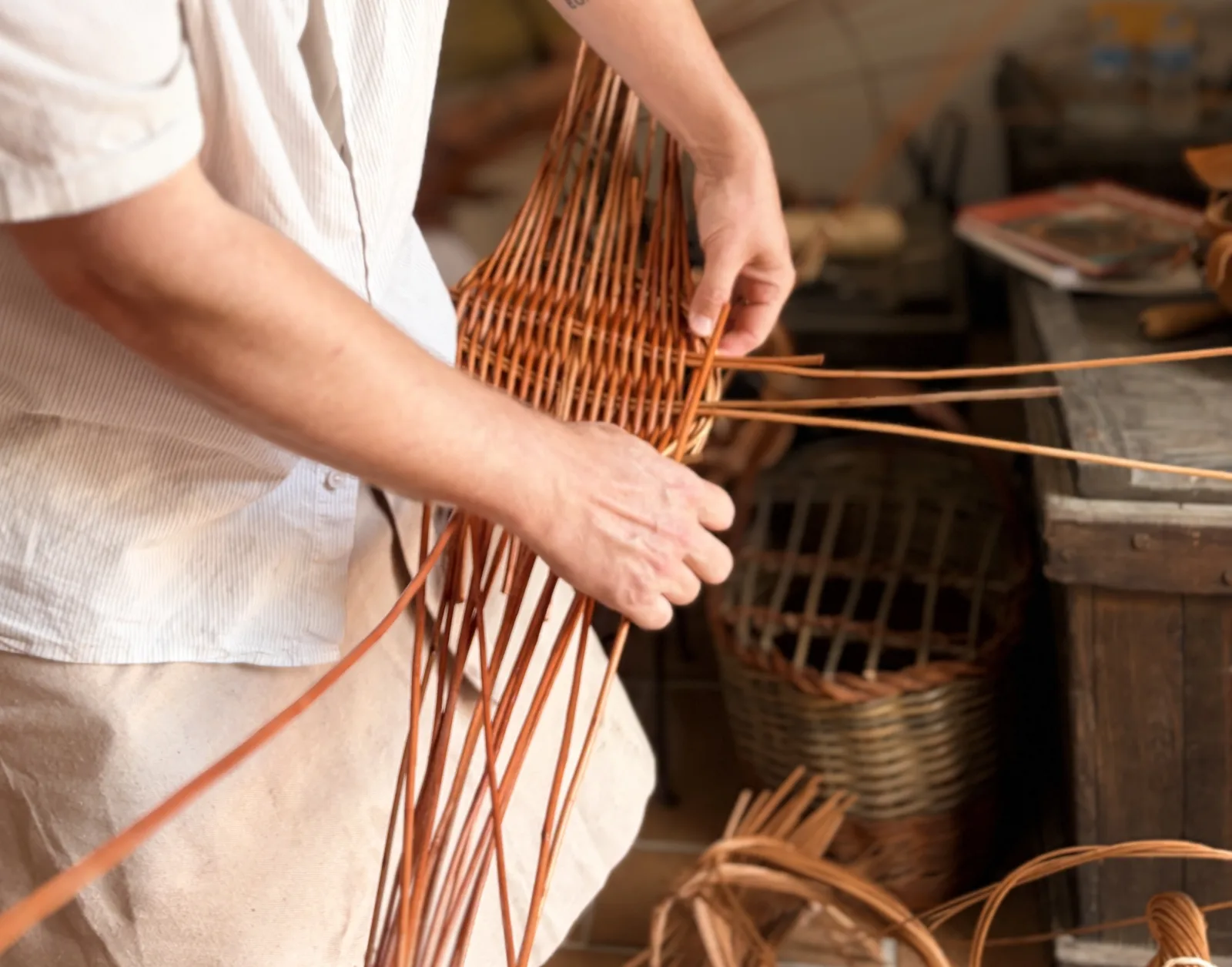 Taller de cestería con fibras naturales